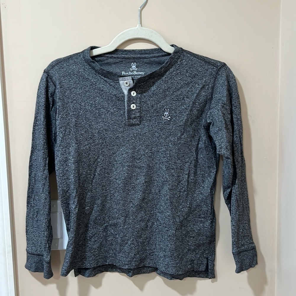 Psycho Bunny long sleeve logo tshirt gray Size 10/12